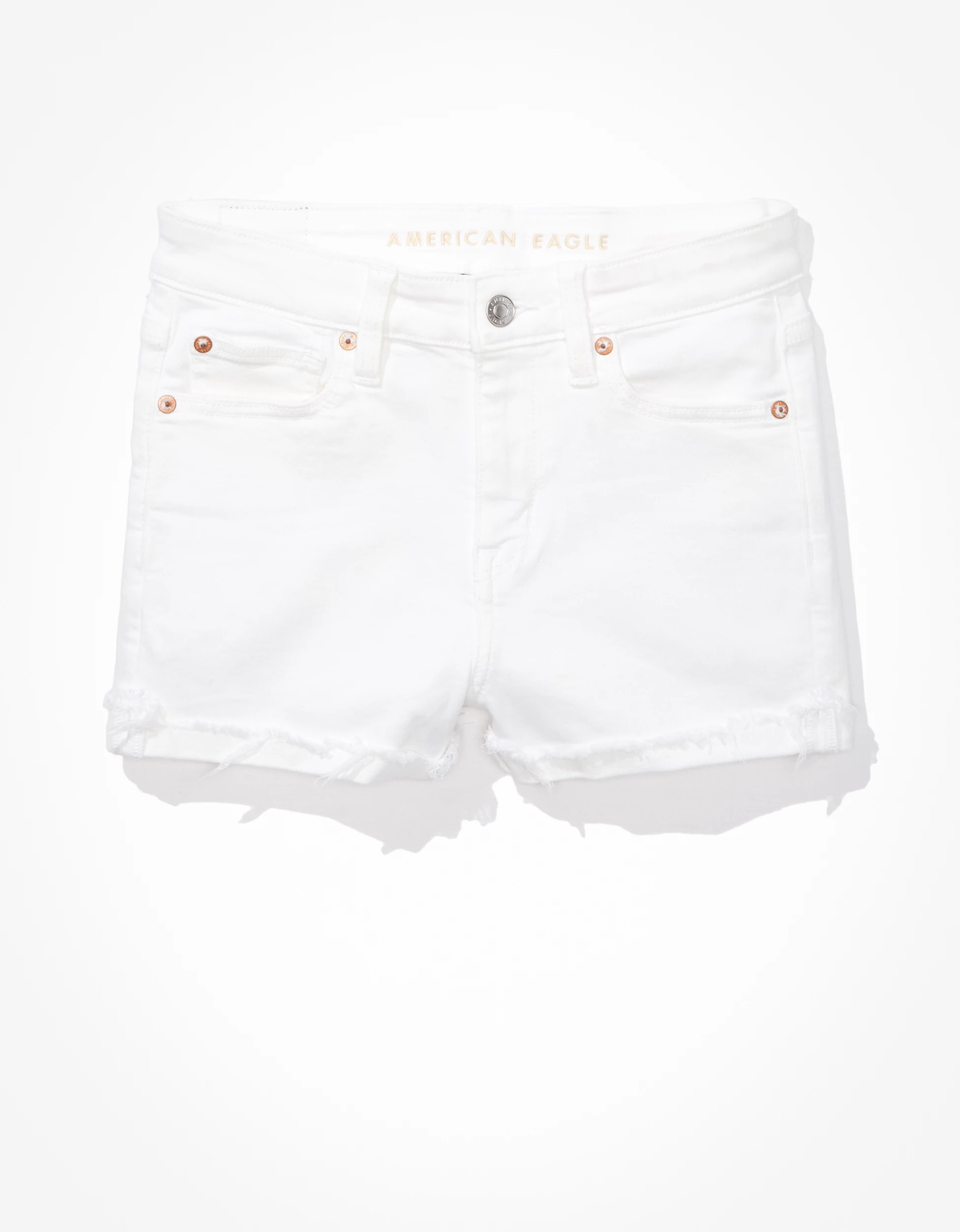 AE Ne(x)t Level High V-Rise Denim Short Short | American Eagle Outfitters (US & CA)