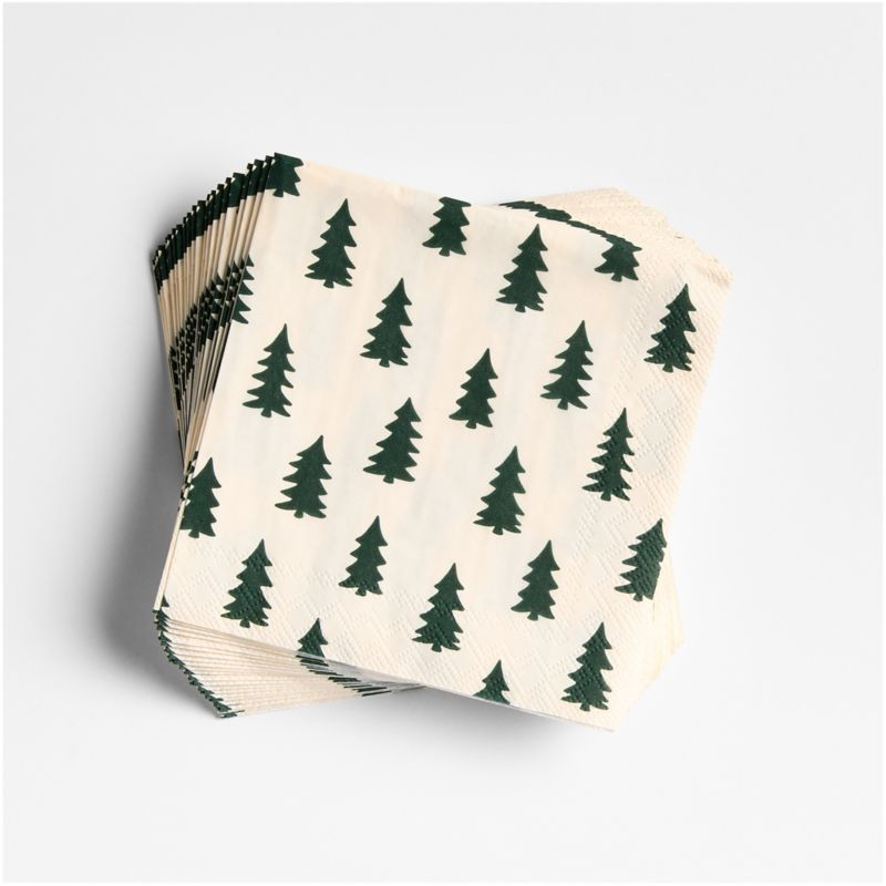 Green Trees Paper Cocktail Napkins by Hester and Cook + Reviews | Crate & Barrel | Crate & Barrel