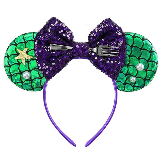 Mouse Ears Headband, Princess Mouse Ears for Women Girls Adult, Sparkle Bow Hair Accessories for ... | Amazon (US)