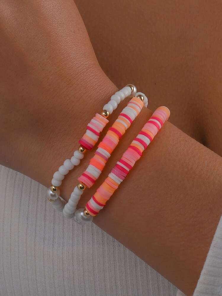 3pcs Faux Pearl Decor Beaded Bracelet
       
              
              $1.70        
    $1.6... | SHEIN