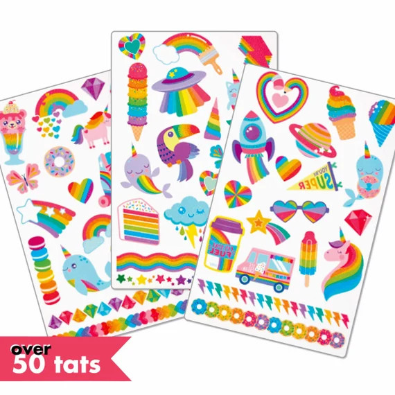 Over the Rainbow Glitter Tattoos, Rockets, Astronaut, Moon, Stars, Planets, Kids Party Favors, OO... | Etsy (US)