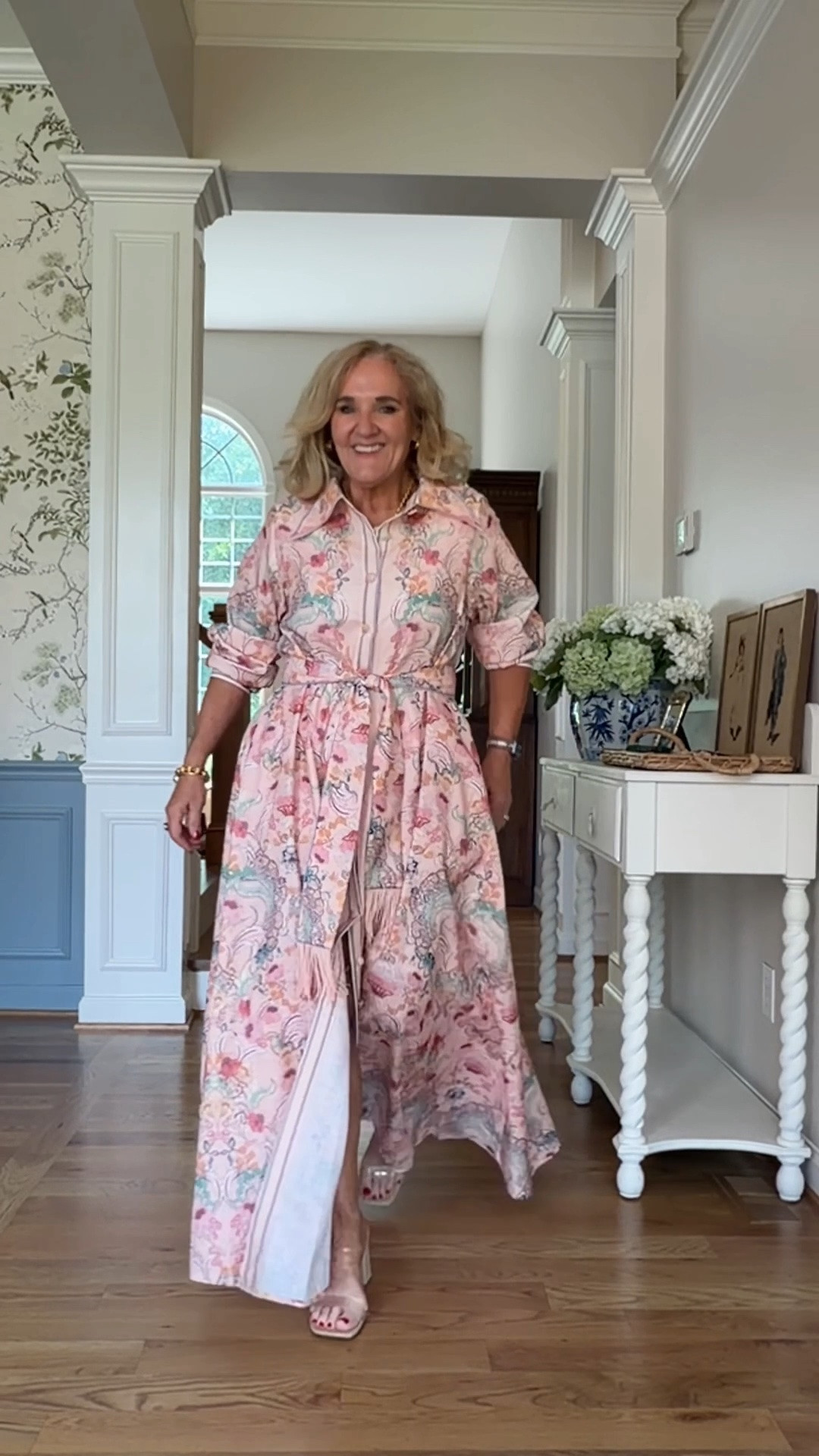 RESTOCKED 
This dress is only one size and I would say it fits from a size 6, to a size 12 easily 

This pink floral maxi dress is a standout for weddings, garden parties, and special occasions. The covered statement buttons, removable fringe tie belt, and elegant silhouette make it a timeless piece you’ll wear for years. Under $300.

#LTKootd #LTKSeasonal #LTKOver40

#LTKWedding