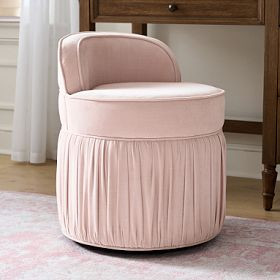 Performance Plush Chenille Sepia Rose Leona Vanity Stool | Pottery Barn Teen