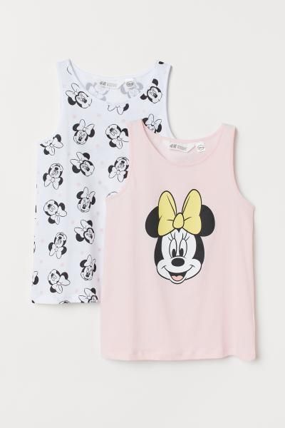 2-pack Tank Tops - Pink/Minnie Mouse - Kids | H&M US | H&M (US + CA)