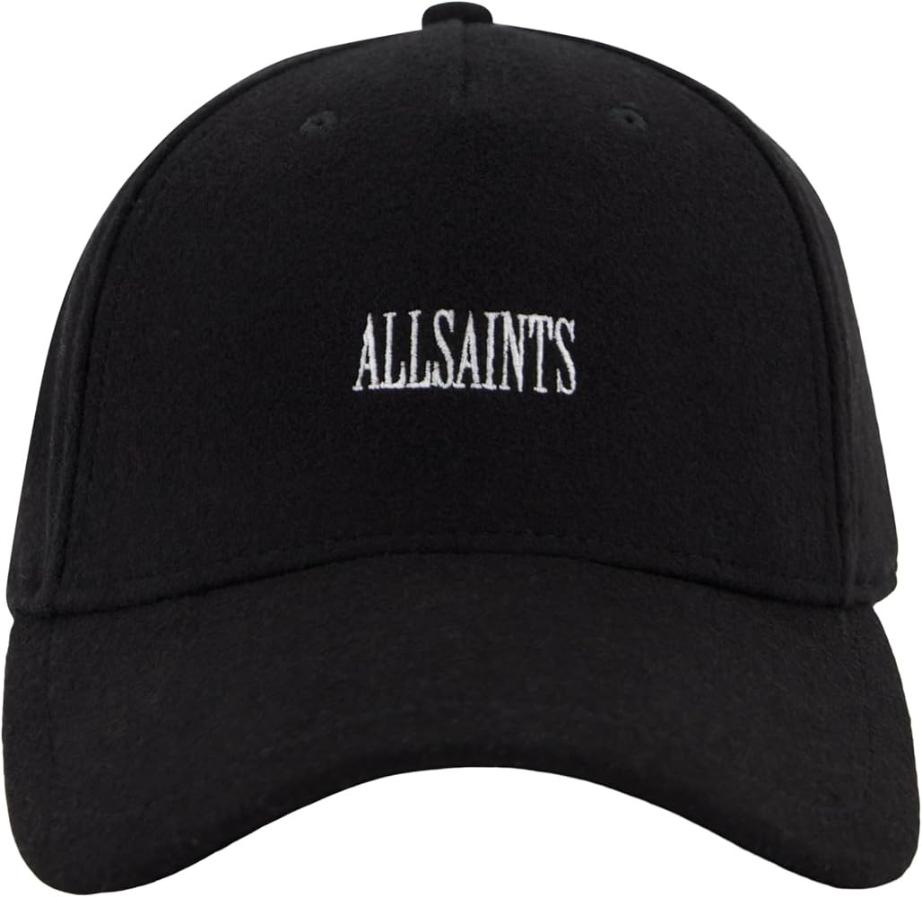 AllSaints Men's Wool Baseball Cap, Hat with Adjustable Strap, Black | Amazon (US)