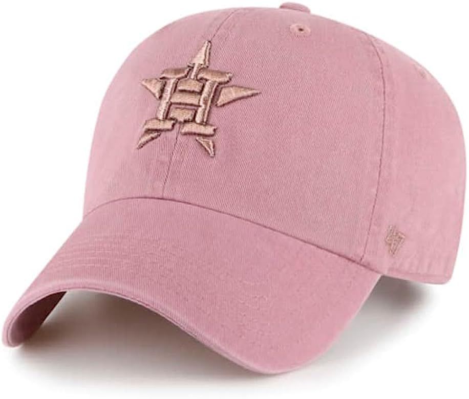 '47 Houston Astros Womens Ballpark Clean Up Adjustable Strapback Mauve Metallic Tonal Logo Hat | Amazon (US)