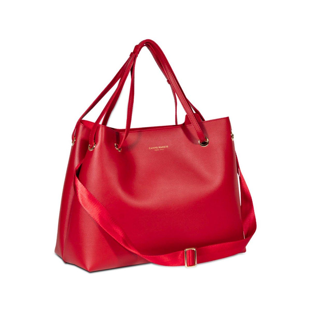 Campo Marzio Handbag With Shoulder Strap Cherry Red | Wolf & Badger (US)