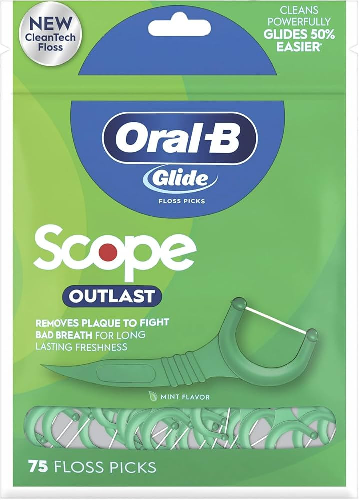 Oral-B Glide Complete Floss Picks, Dental Floss Picks, Scope Outlast, 75-ct, Toothpicks Floss Pic... | Amazon (US)