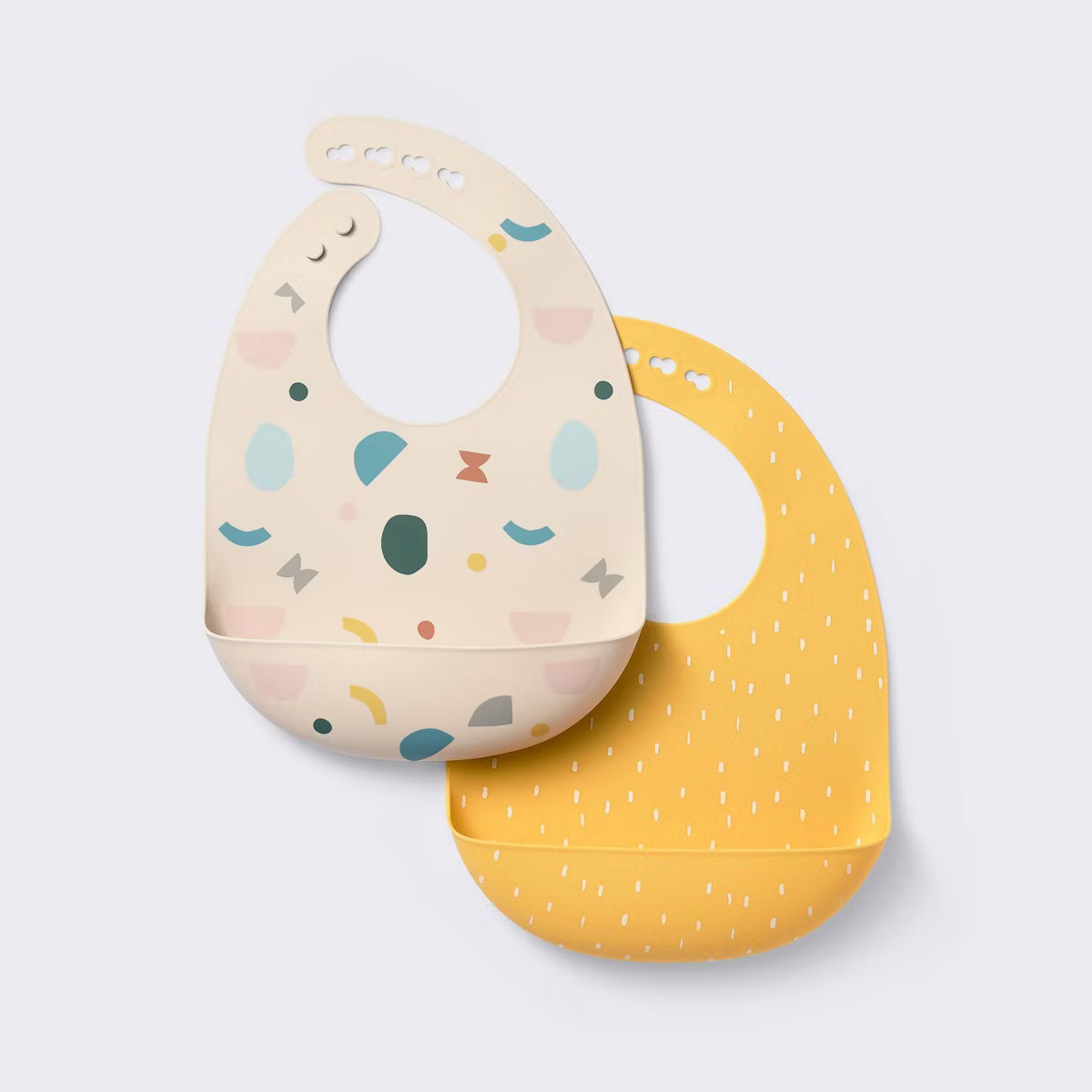 Silicone Bibs - 2pk - Shapes/Yellow - Cloud Island™ | Target