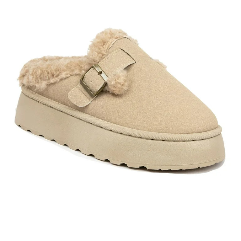 BERANMEY Fashionable Fall & Winter Thick-Soled Furry Slippers For Women Cozy Warm Cotton Booties ... | Walmart (US)