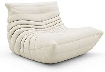 1inchome Fireside Chair, Soft Mohair Lounge Chair Lazy Floor Sofa Accent Bean Bag Couch for Livin... | Amazon (US)