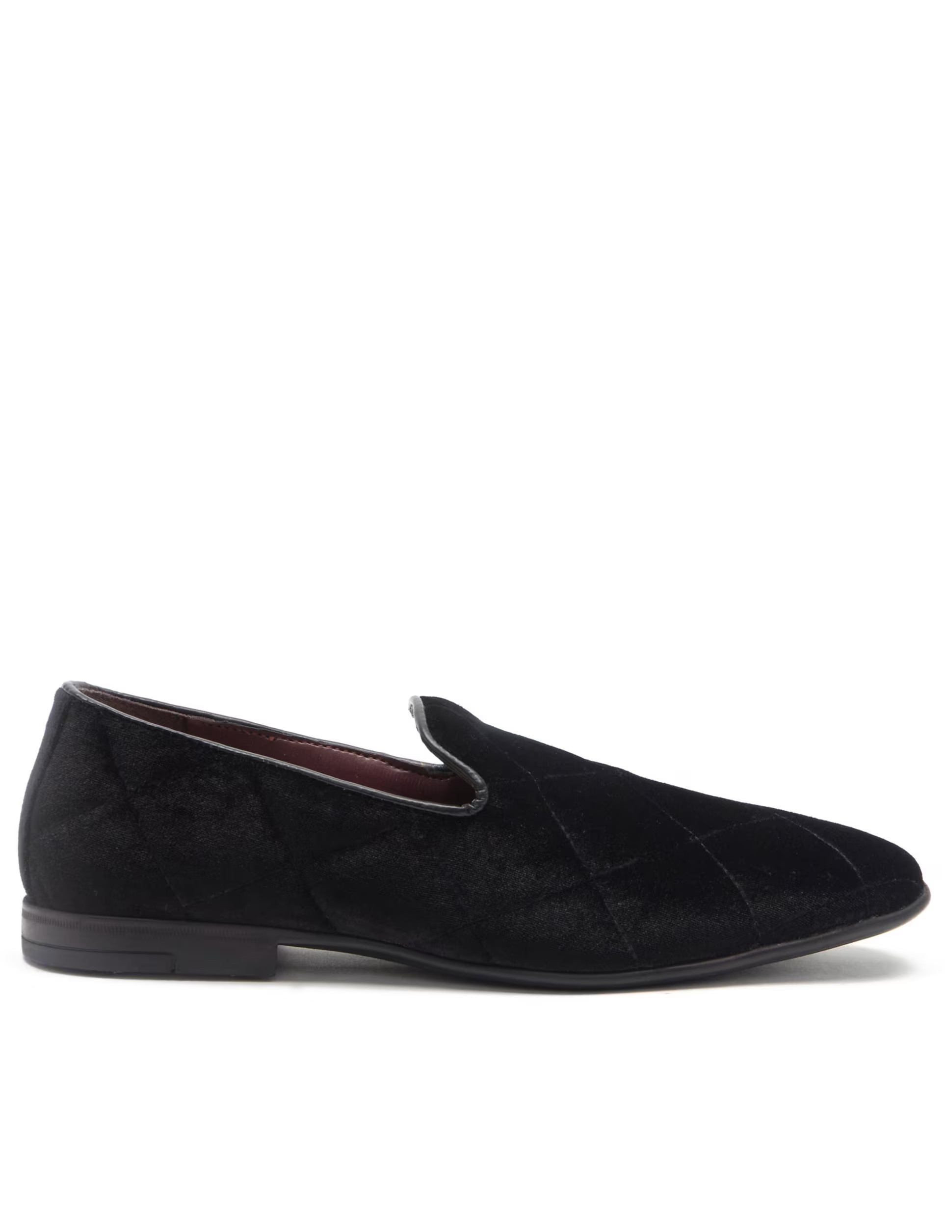 Thomas Crick gamble velvet loafers slip on leather shoes in blackwindow.asos.performance.markAndM... | ASOS (Global)