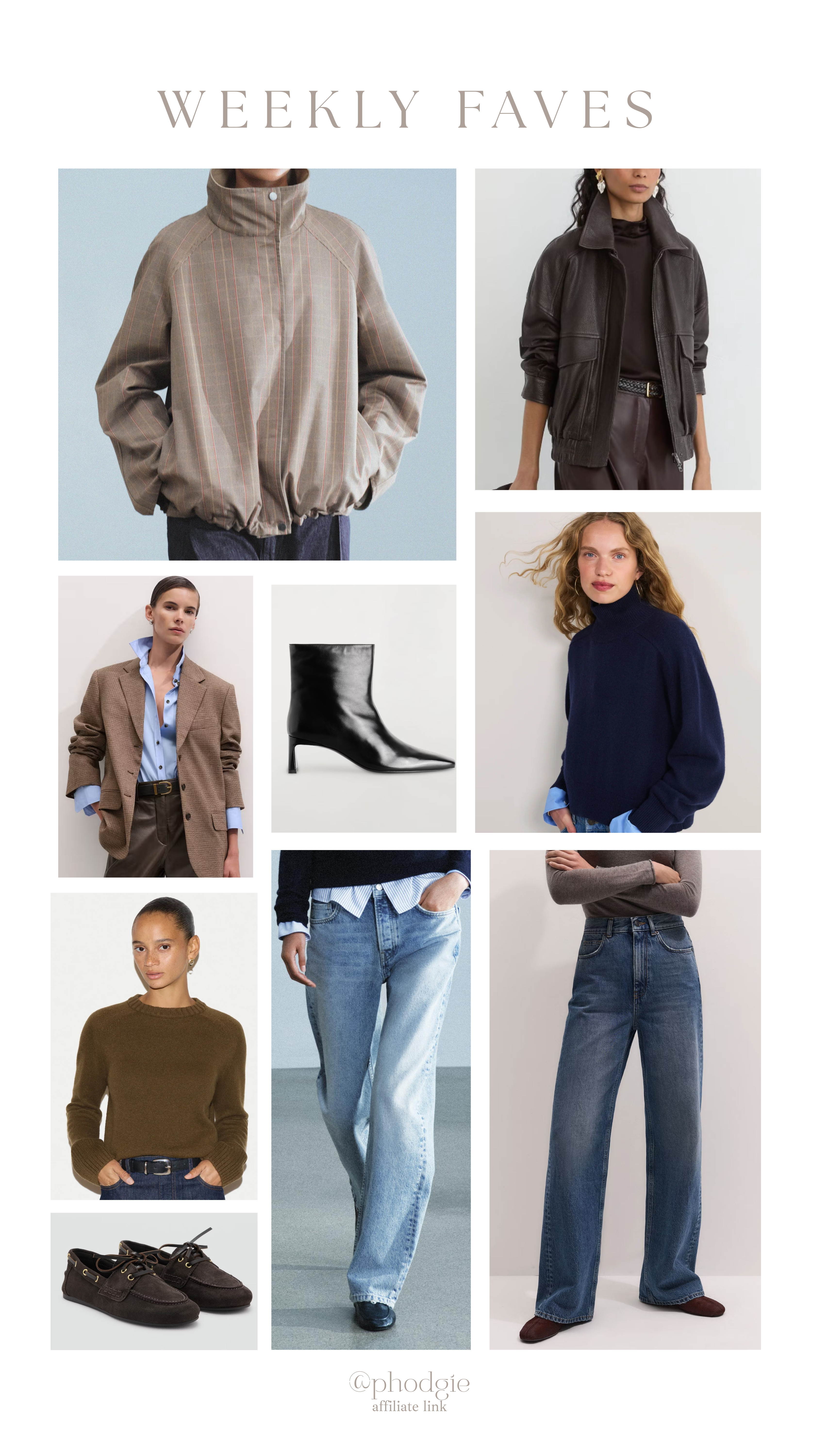 Weekly favourites 🍂

Straight leg jeans, barrel leg jeans, knitwear, crew neck jumper, wool jumper, leather jacket, bomber jacket, check jacket, autumn outfit inspiration 

 #LTKuk #LTKautumn #LTKjeans
