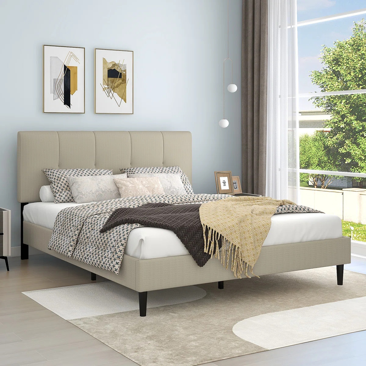 Dajai Upholstered Unfinished Platform Bed | Wayfair North America