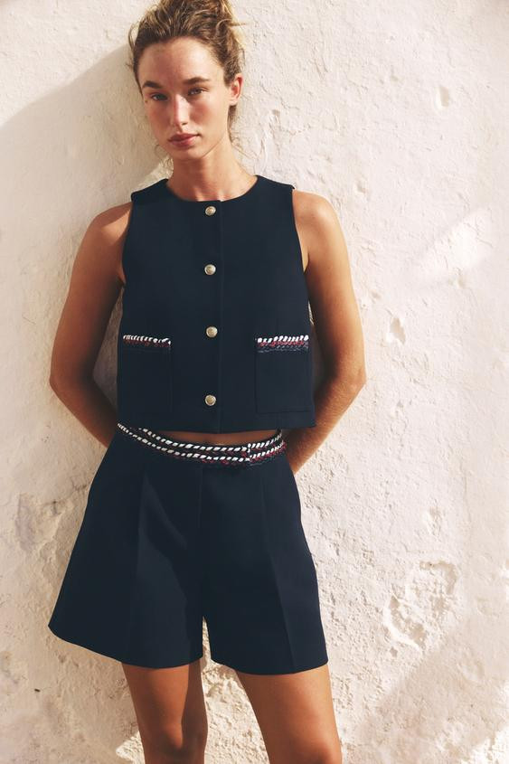 FANCY PIPED TRIM SHORTS | Zara US