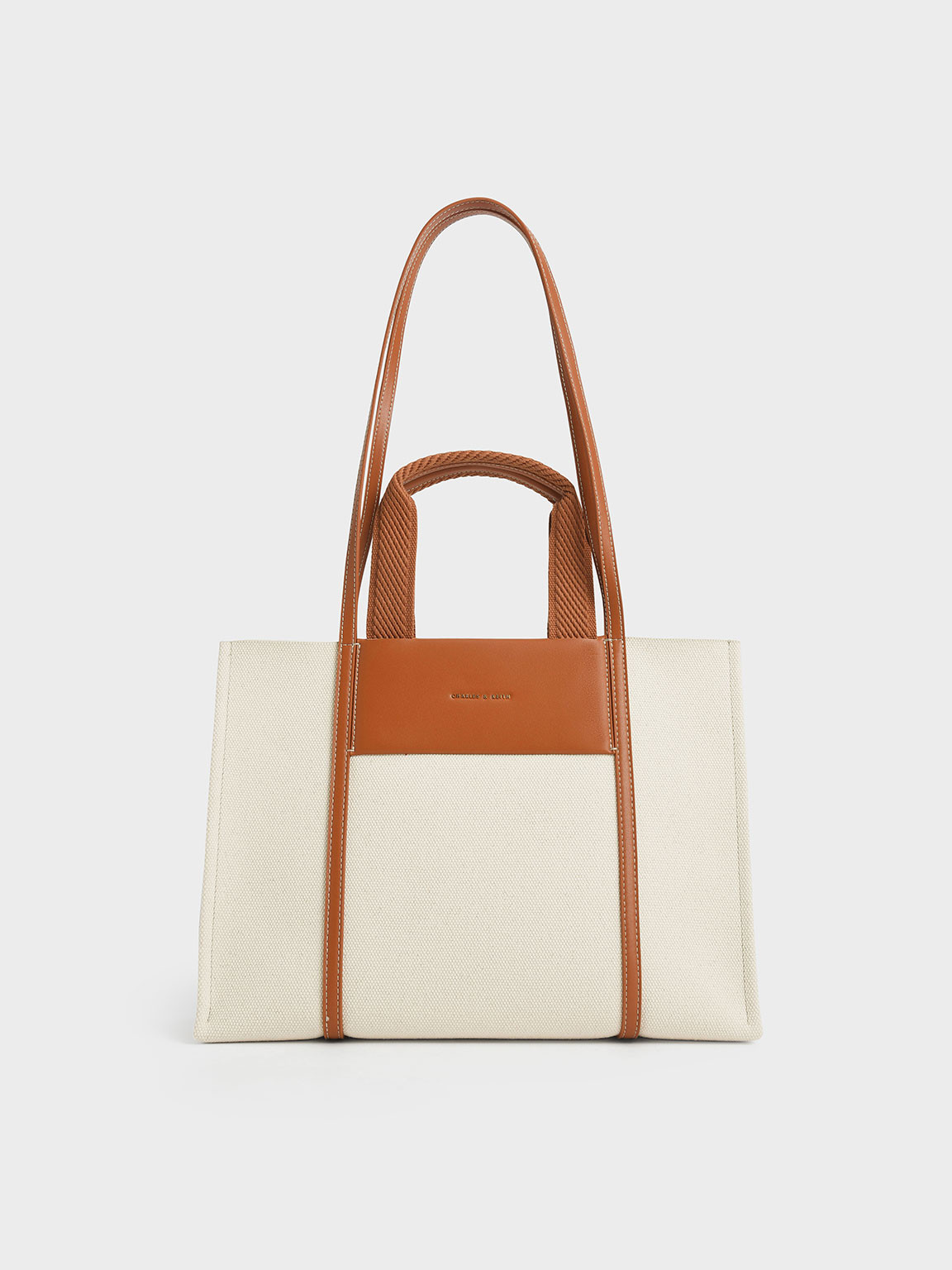 Cognac Shalia Canvas Tote Bag | CHARLES & KEITH UK | Charles & Keith UK