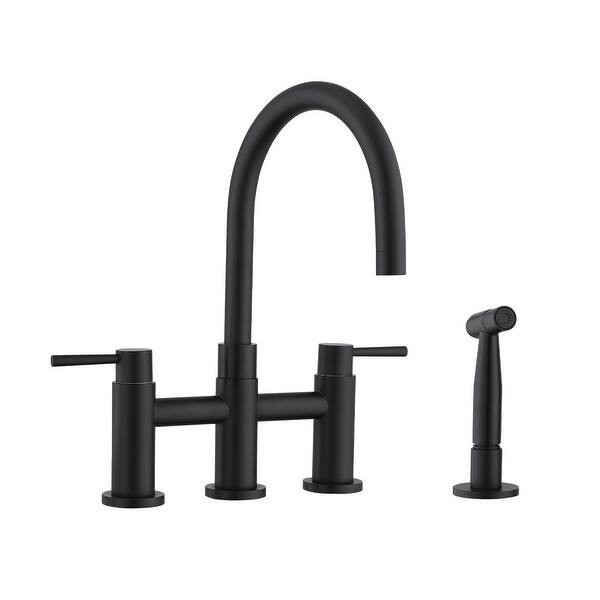 Dornberg 2-handle Bridge Kitchen Faucet With Pull-out Side Sprayer - Overstock - 37229199 | Bed Bath & Beyond