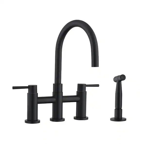 Dornberg 2-handle Bridge Kitchen Faucet With Pull-out Side Sprayer - Overstock - 37229199 | Bed Bath & Beyond