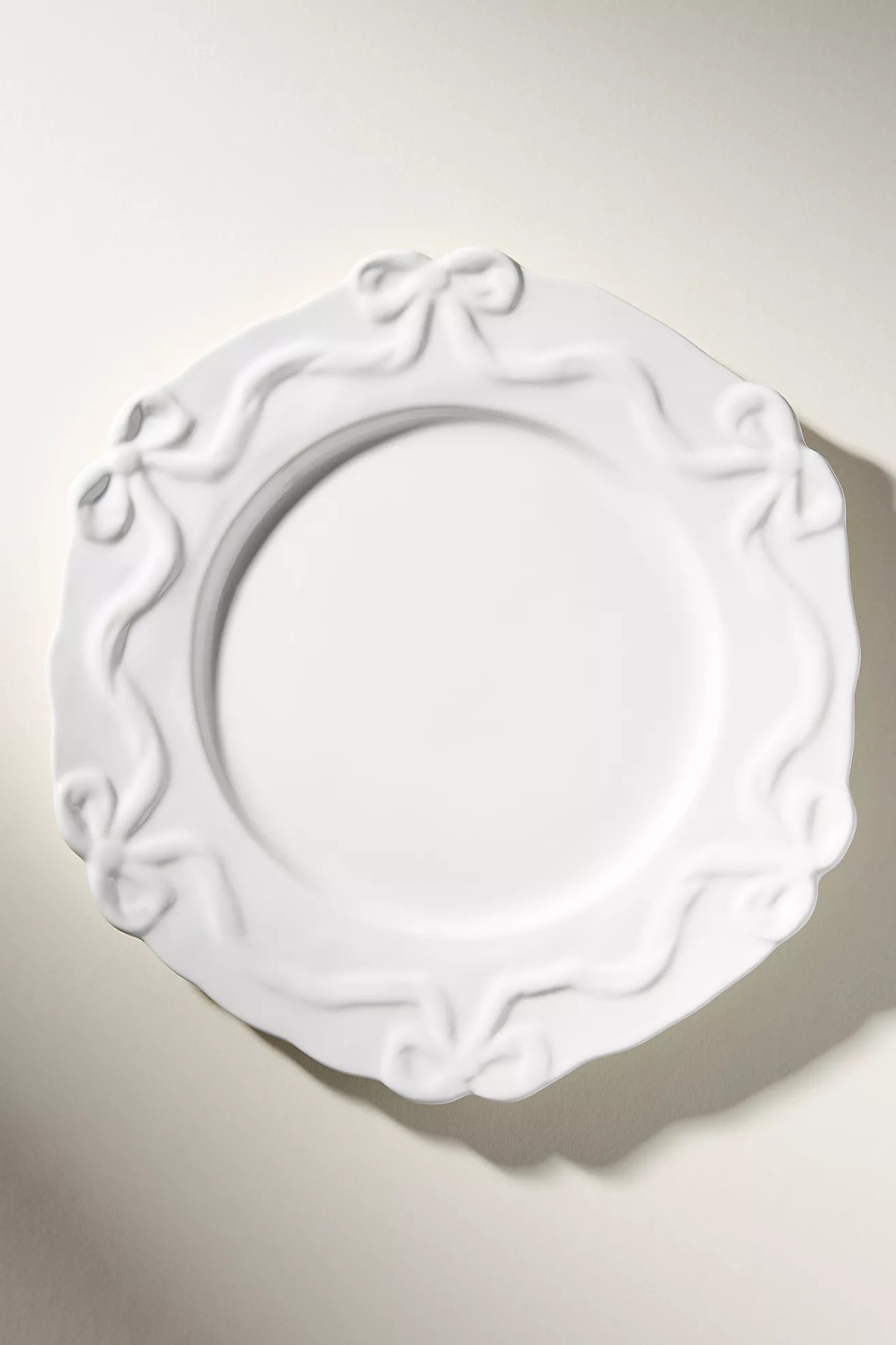 Benedita Bow Stoneware Dinner Plates, Set of 4 | Anthropologie (US)