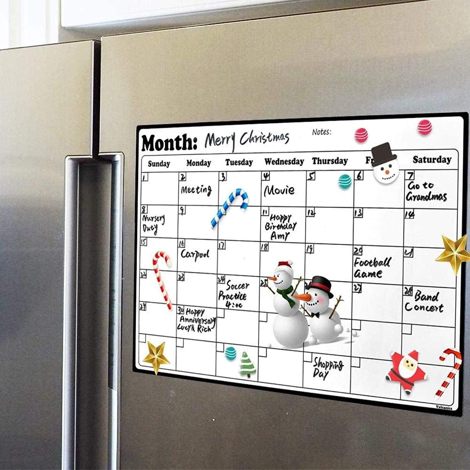 Fridge Calendar Magnetic Dry Erase Whiteboard Calendar for Refrigerator Planners 16.9 Inches X 11... | Amazon (US)