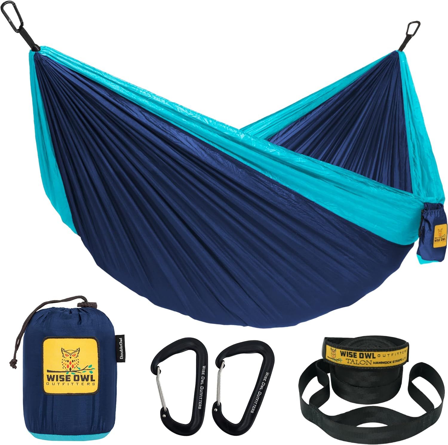 Wise Owl Outfitters Camping Hammock - Camping Essentials, Portable Hammock w/Tree Straps, Single ... | Amazon (US)