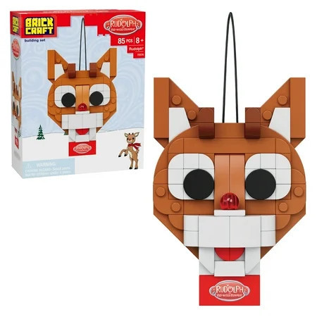 Brickcraft Rudolph Ornament Brick Building Kit (85-Plastic Piece Set), Hanging Christmas Décor, Holiday Gift Idea for Children, Adults,& Friends and Family | Walmart (US)