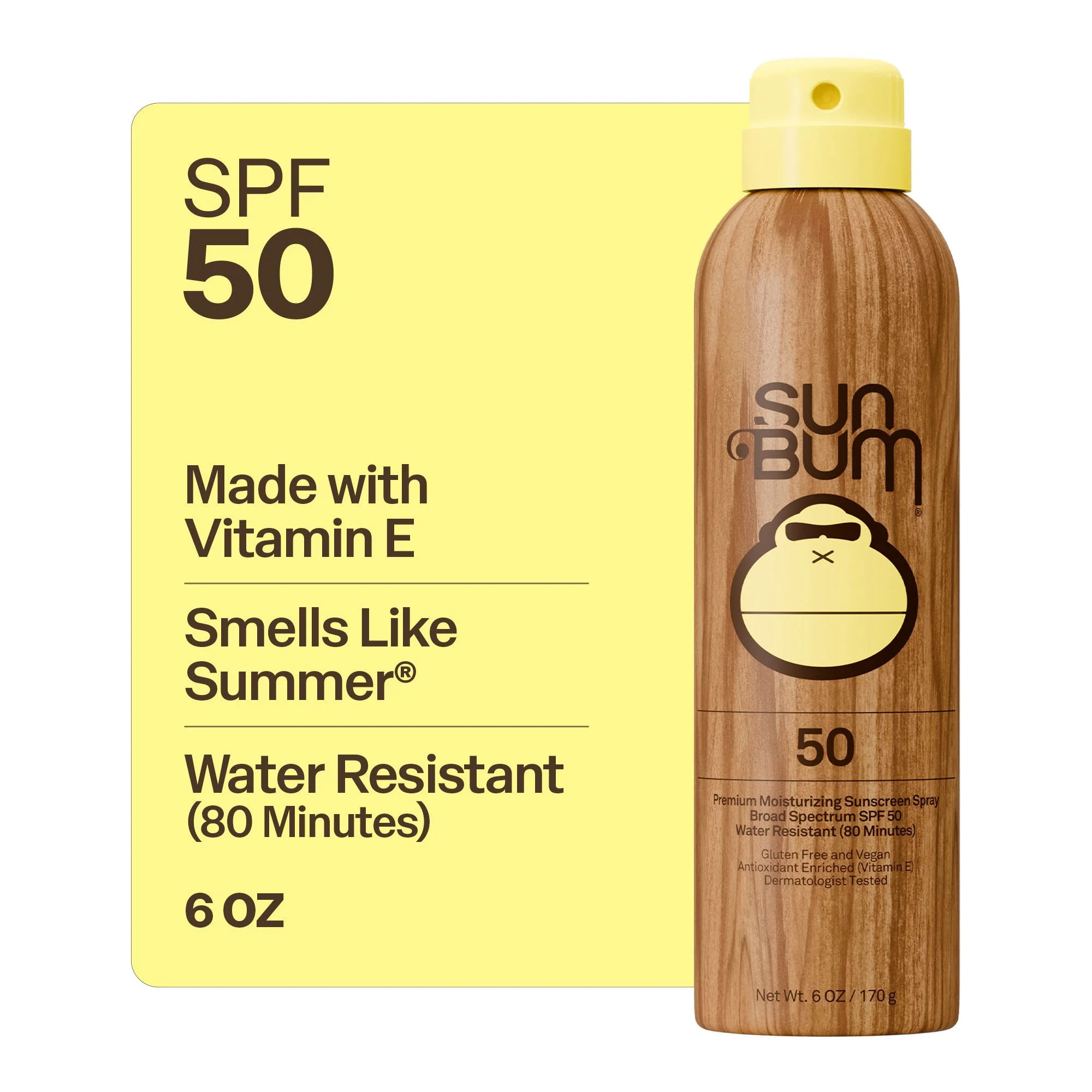 Sun Bum Premium Moisturizing Sunscreen Spray, SPF 50, 6 oz | Walmart (US)
