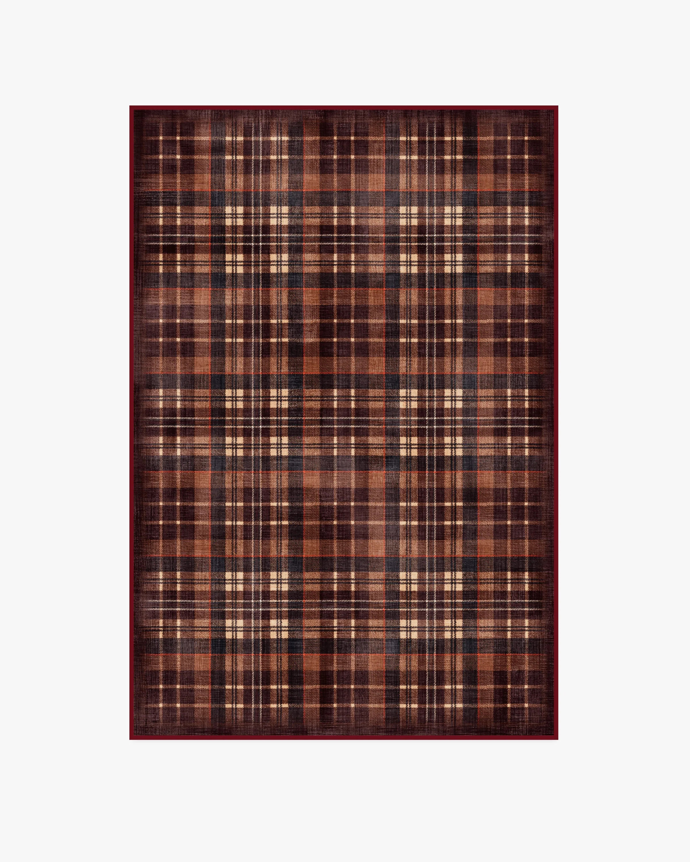 Flannel Plaid Burgundy Rug | Ruggable US | Ruggable