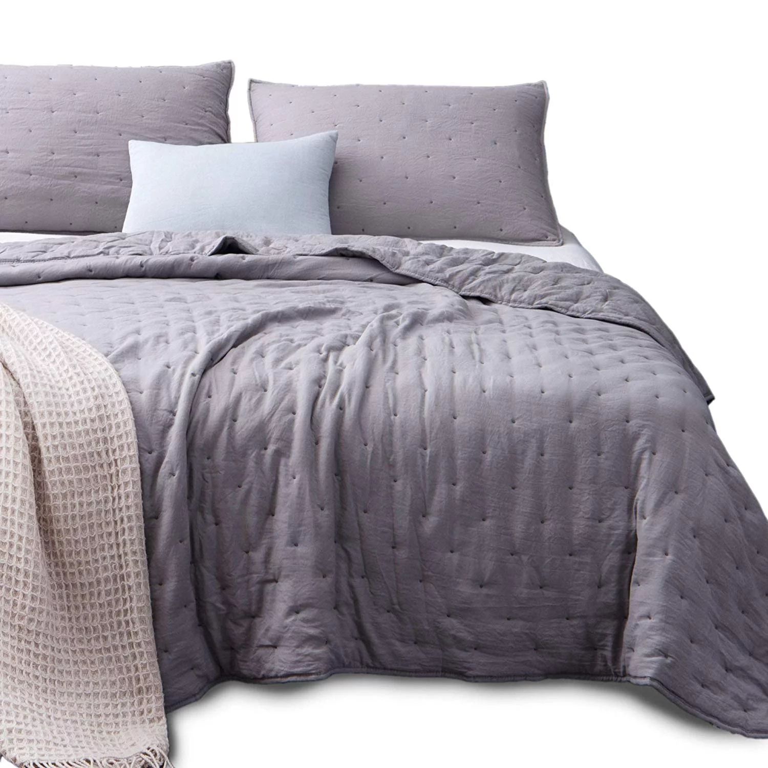 Kasentex Quilt-Coverlet-Bedspread-Blanket-Set + Two Shams, Ultra Soft, Machine Washable, Lightwei... | Walmart (US)