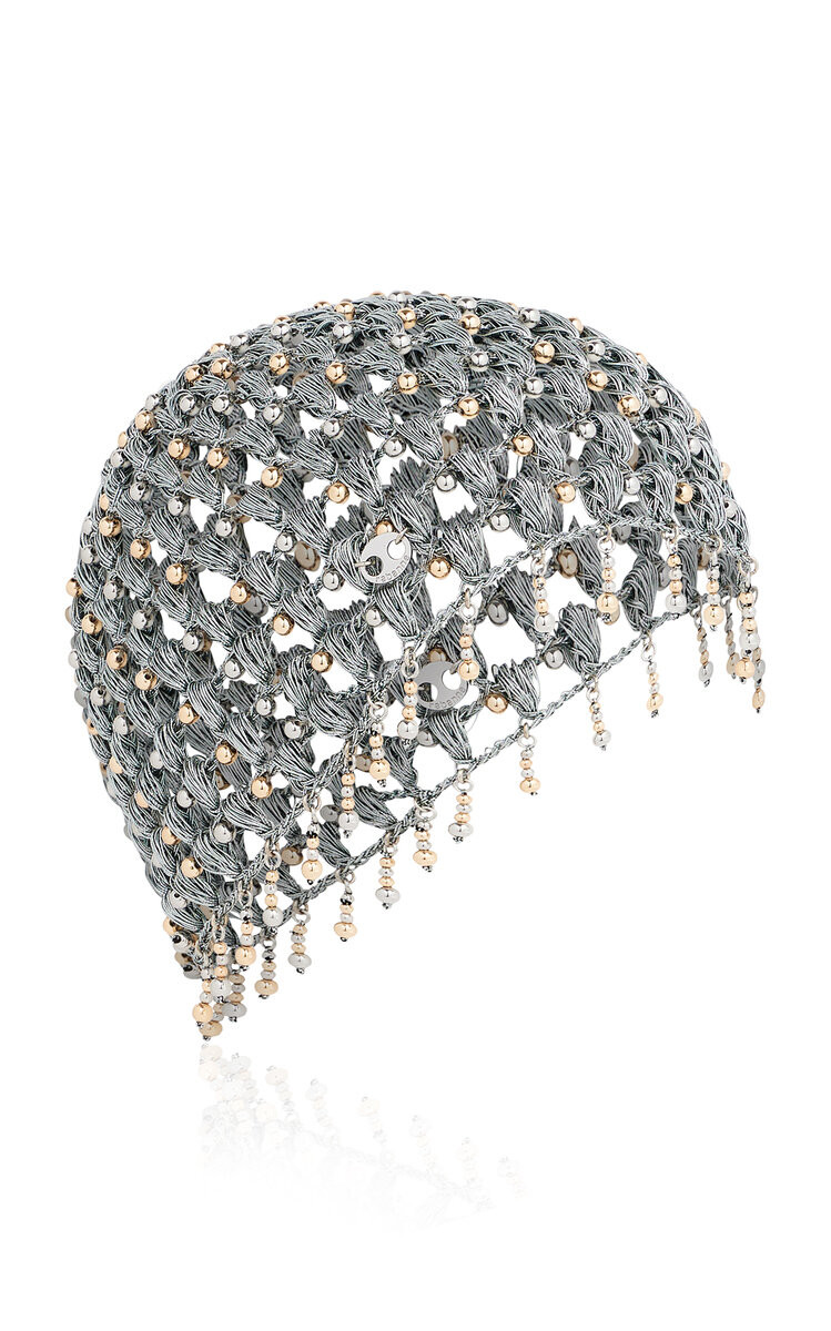 Metallic Woven Crystal-Embellished Chain Cap | Moda Operandi (Global)