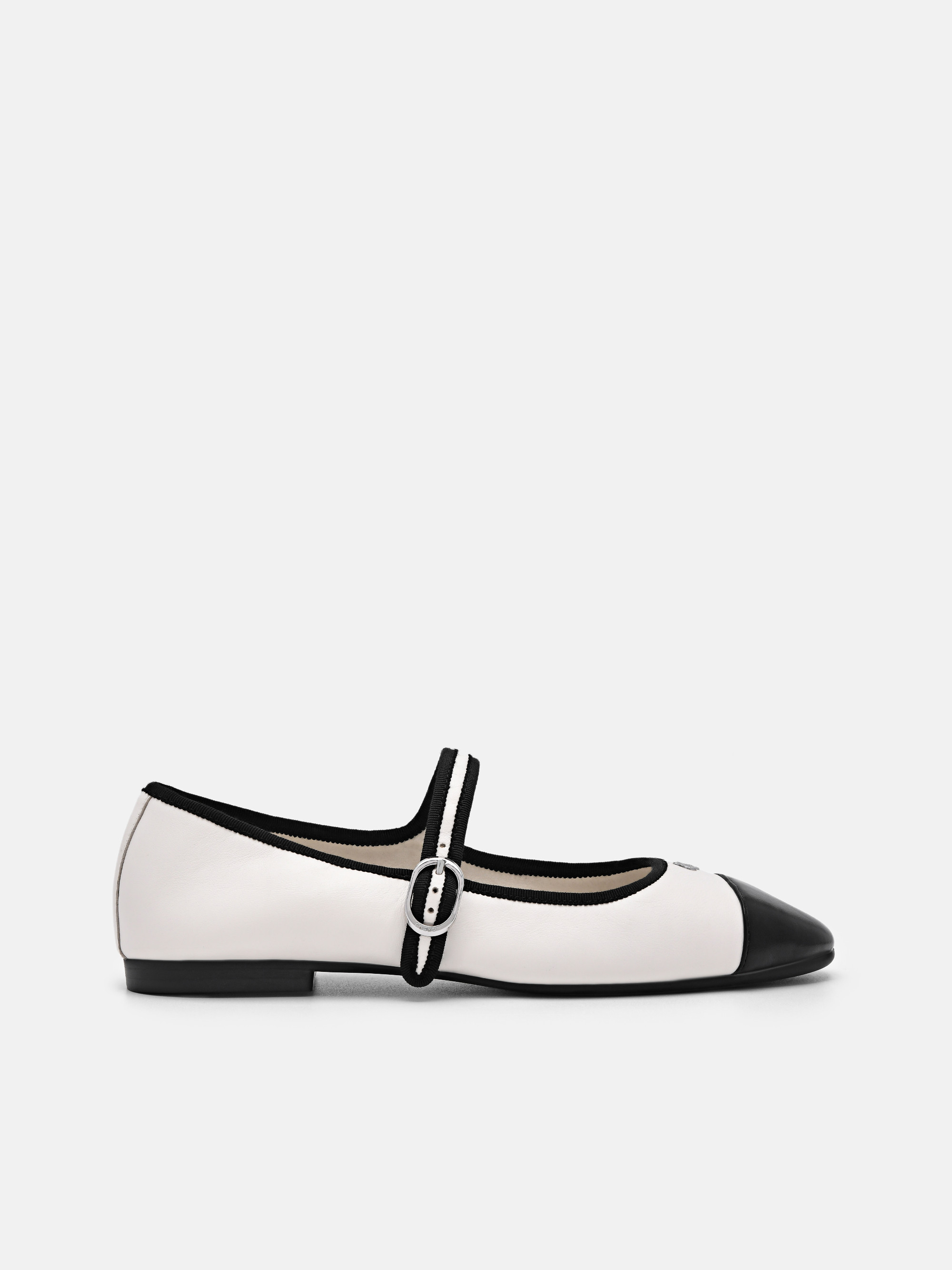 Chalk Alina Leather Ballerina Flats | PEDRO | Pedro Shoes