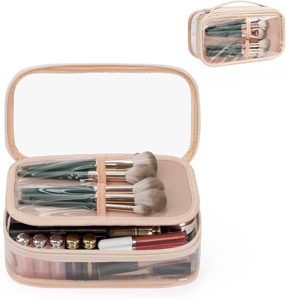 OCHEAL Clear Makeup Bag, Portable Makeup Storage Organizer Cosmetic Bag, Travel Makeup Bag Cute C... | Amazon (US)