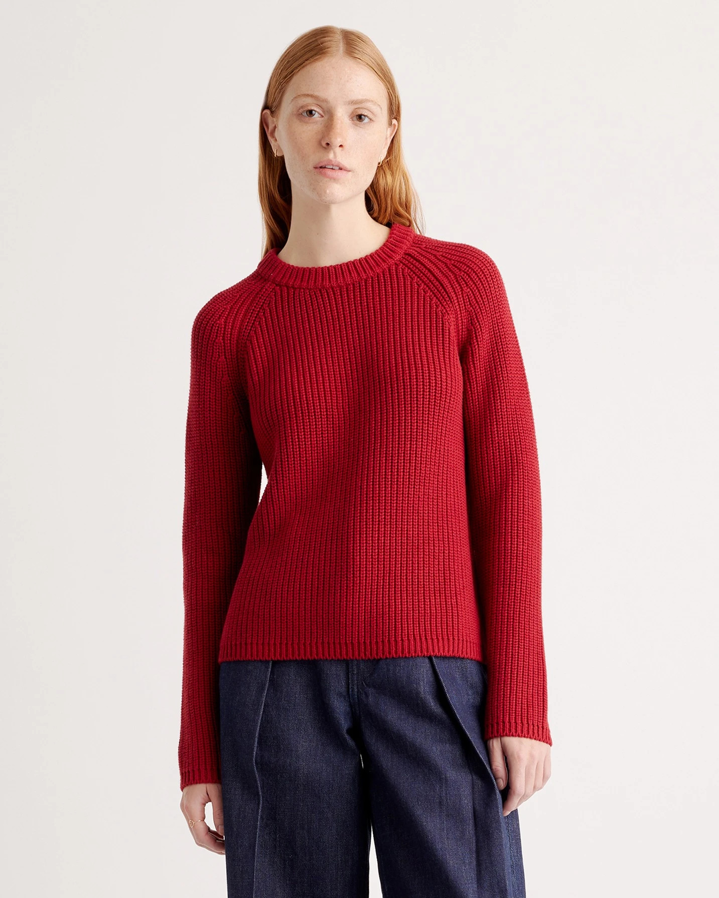 Women's 100% Organic Cotton Fisherman Crew Sweater | Quince