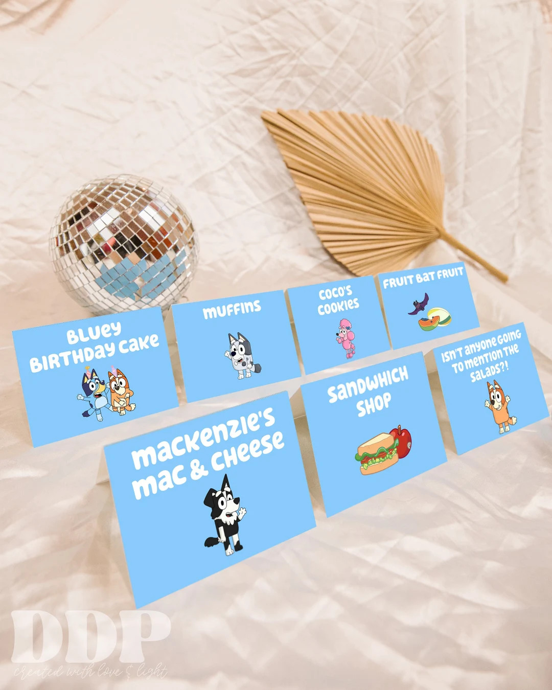 ANY AGE Blue Dog Food Tent Label Blue Dog Theme Girls Birthday Party Supplies Blue Dog Theme Birt... | Etsy (US)