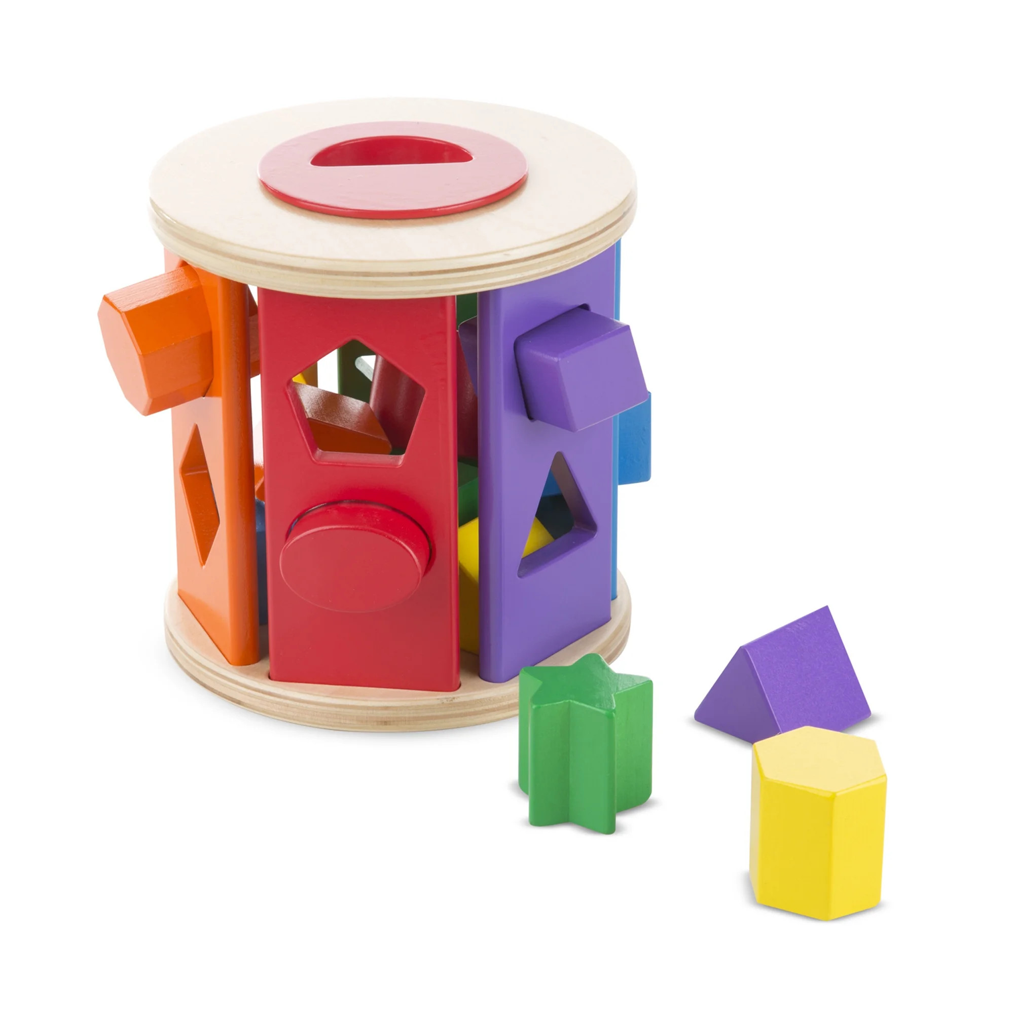 Melissa & Doug Match and Roll Shape Sorter - Classic Wooden Toy | Walmart (US)