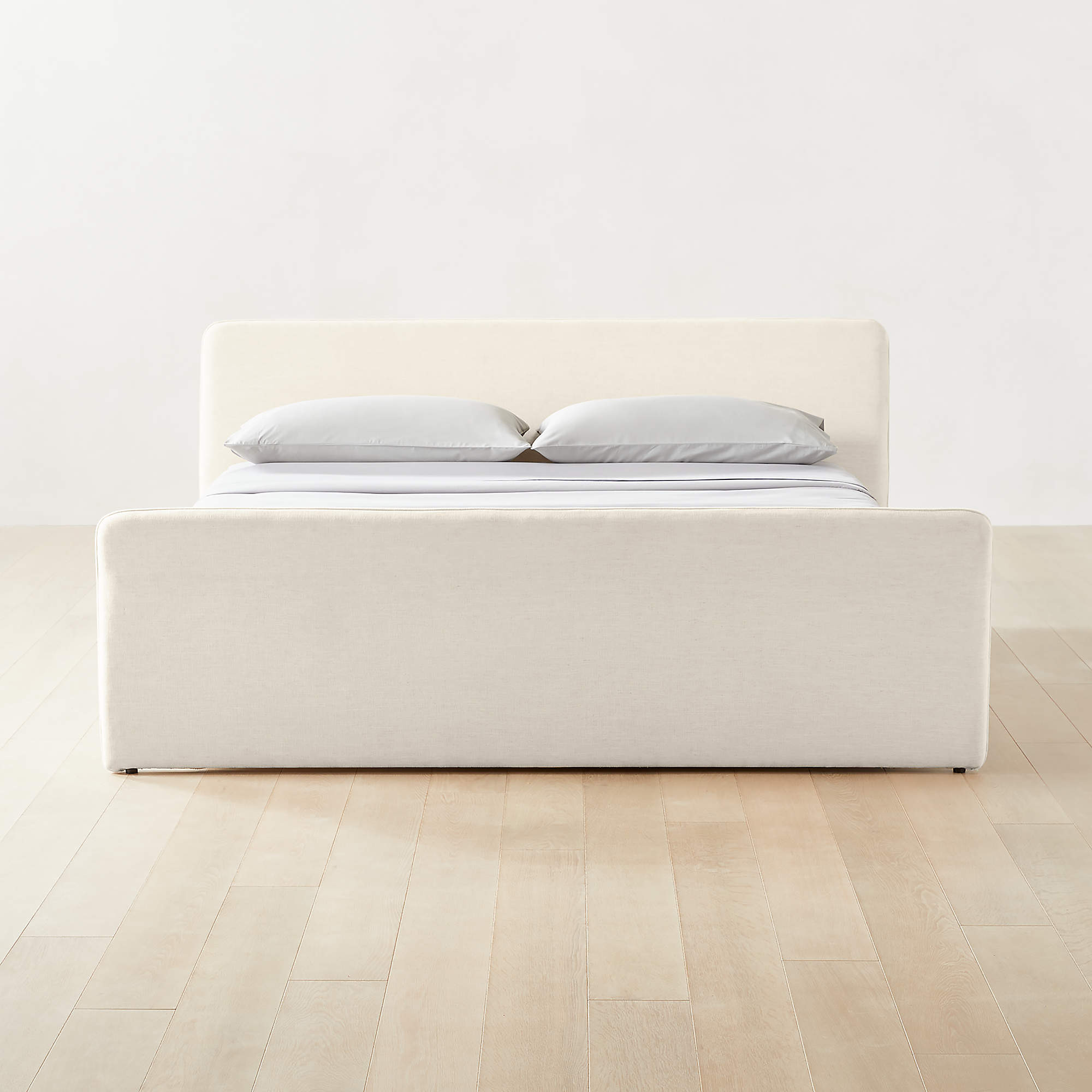 Camerano Eggshell Upholstered Modern King Bed | CB2 | CB2