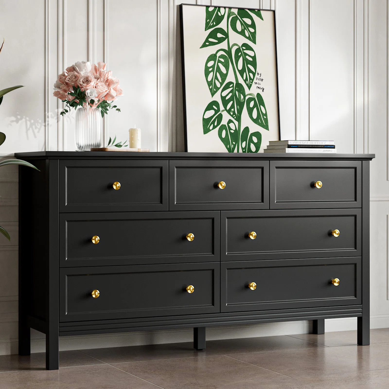 Winston Porter 7 Drawer Dresser, Modern Dresser With Gold Handles & Reviews | Wayfair | Wayfair North America