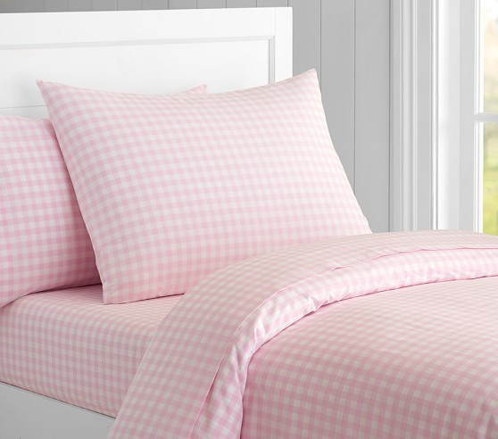 Organic Check Standard Sham, Lavender | Pottery Barn Kids