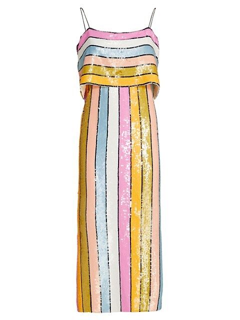 Ivanna Striped Sequin Midi-Dress | Saks Fifth Avenue