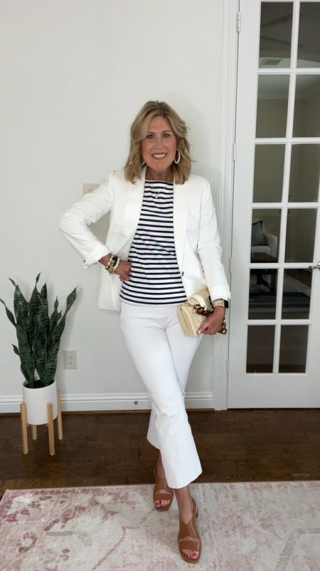 Spank kick crop denim and white pants. Run SNUG! Size up one. Very stretchy.
Discount code: CINDYXSPANX
3 tops from loft. Easy to layer and mix and match. 
Linen blazer is slightly stretchy and AMAZING! Highly recommend.


#LTKSeasonal #LTKStyleTip #LTKSaleAlert