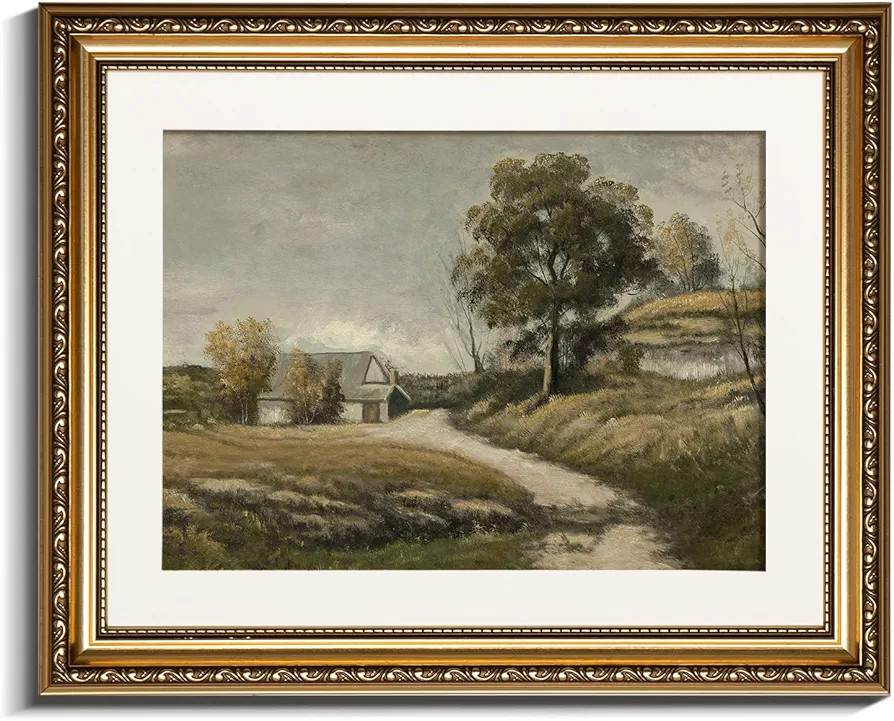 InSimSea Gold Picture Framed Wall Art, Living Room Bathroom Vintage Countryside Landscape Picture... | Amazon (US)