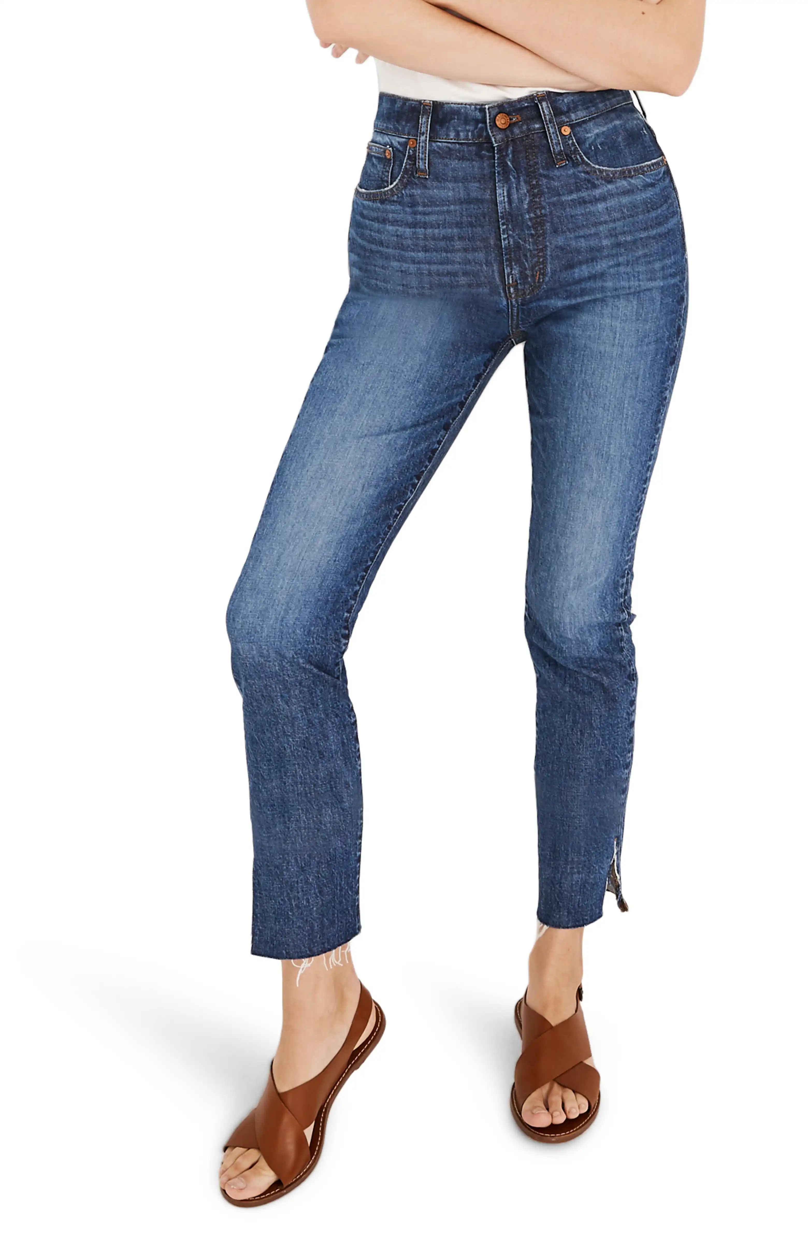 The Perfect Vintage High Waist Side Slit Crop Jeans | Nordstrom