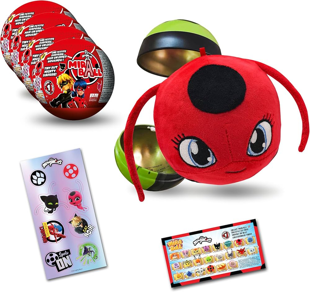 Miraculous Ladybug, 4-1 Surprise Miraball, Toys for Kids with Collectible Character Metal Ball, K... | Amazon (US)