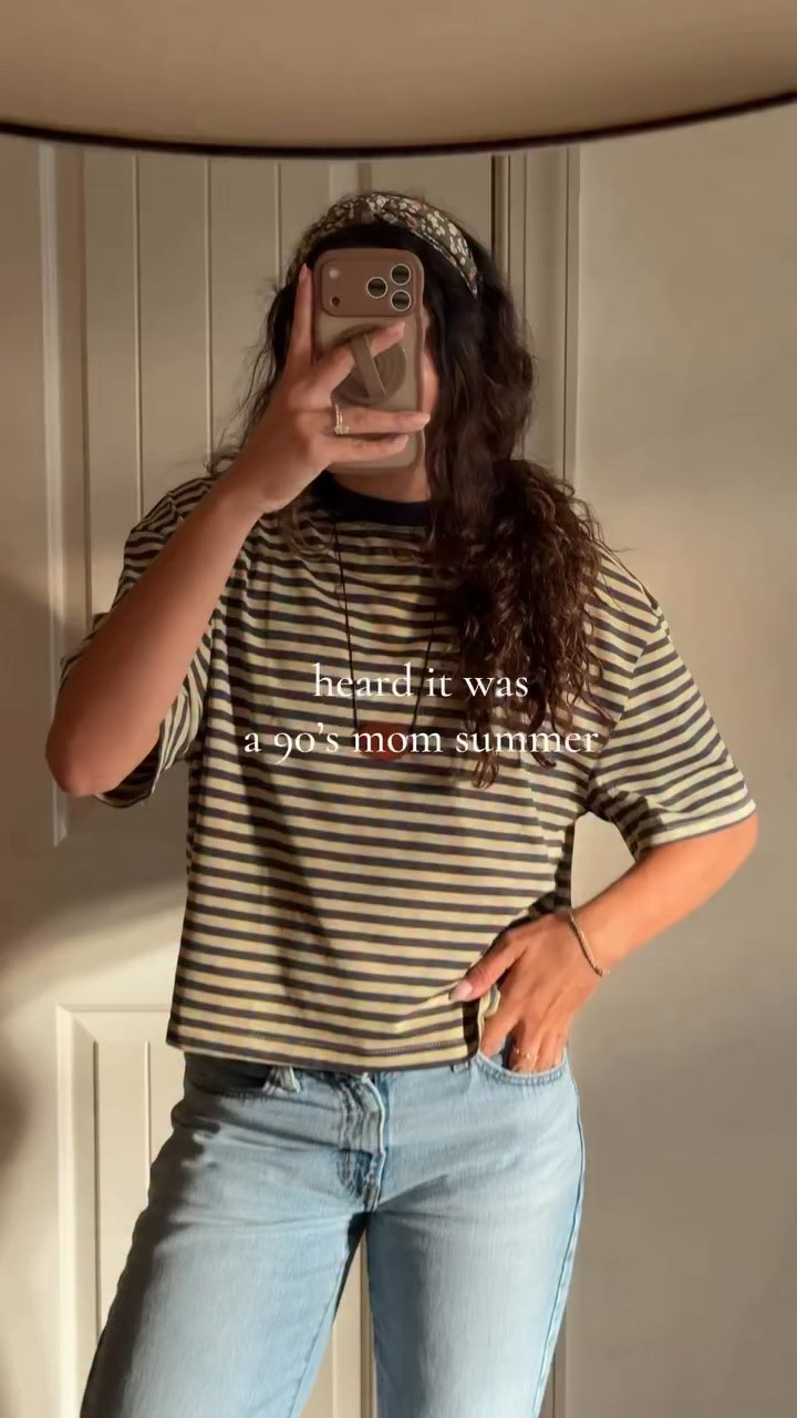 Type “FIT” to grab this 90’s mom inspired outfit with my new favorite tee & the BEST casual jeans!!😍 ☀️ Casual everyday outfits from AMAZON! #90smom #90smomsummer #90sfashion