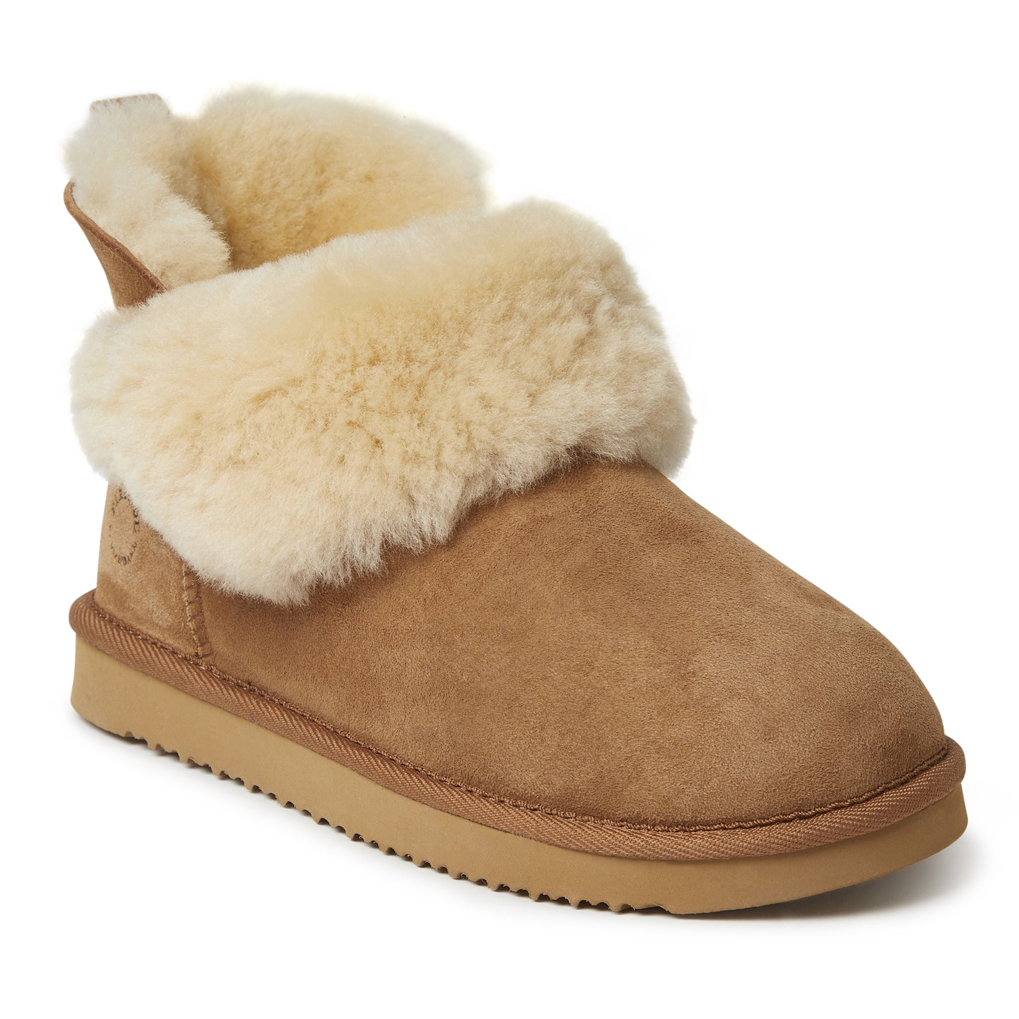 Fireside By Dearfoams Women's Perth Genuine Shearling Foldover Boot | Walmart (US)