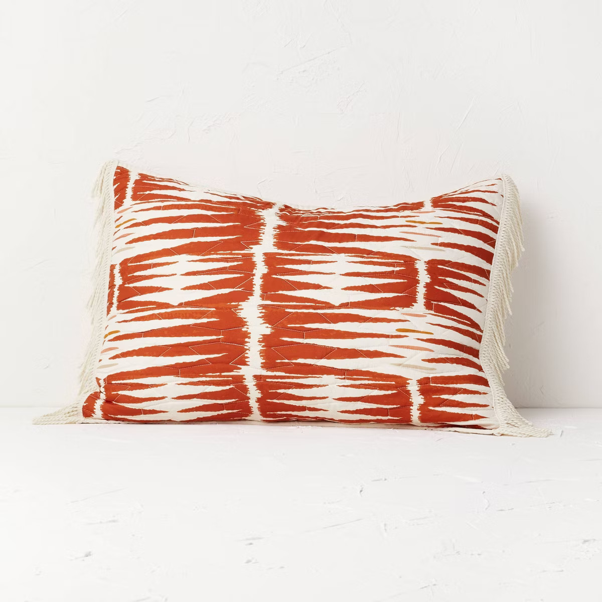 Printed with Fringe Groove Print Quilt Sham White/Burnt Orange - Opalhouse™ designed with Junga... | Target