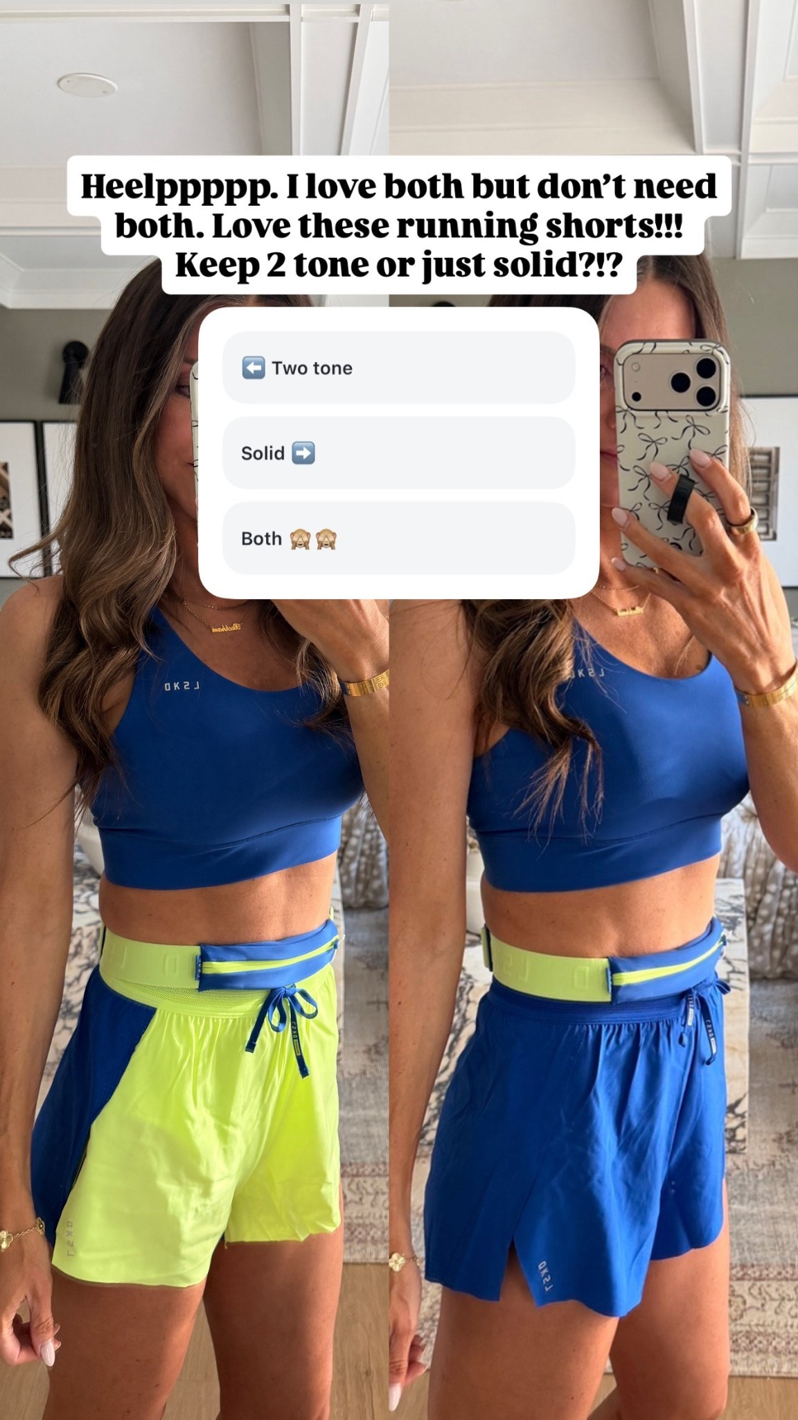 Love these colors!! which one do you think I should keep?! @LSKD 
Wearing size small in shorts and medium in top! 

#LTKActive #LTKTall #LTKfitnessgoals