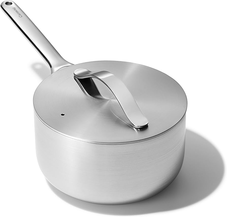 Caraway Stainless Steel Sauce Pan (3 Qt) - 5-Ply Stainless Steel - Oven Safe & Stovetop Agnostic ... | Amazon (US)