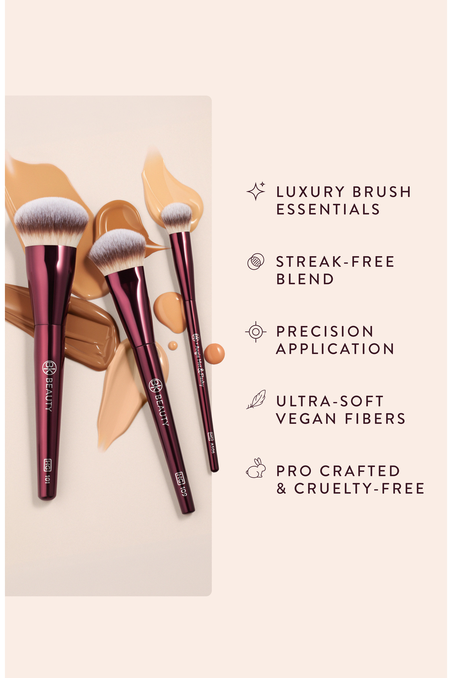 Holy Grail Brush Trio - Signature Series Burgundy Metal Set with Travel Pouch | Nordstrom | Nordstrom