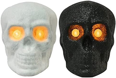 BRIGHTDECK Halloween Decorations Skull Light, Skull Statue Lamp Night Light, Skeleton Decor Table... | Amazon (US)